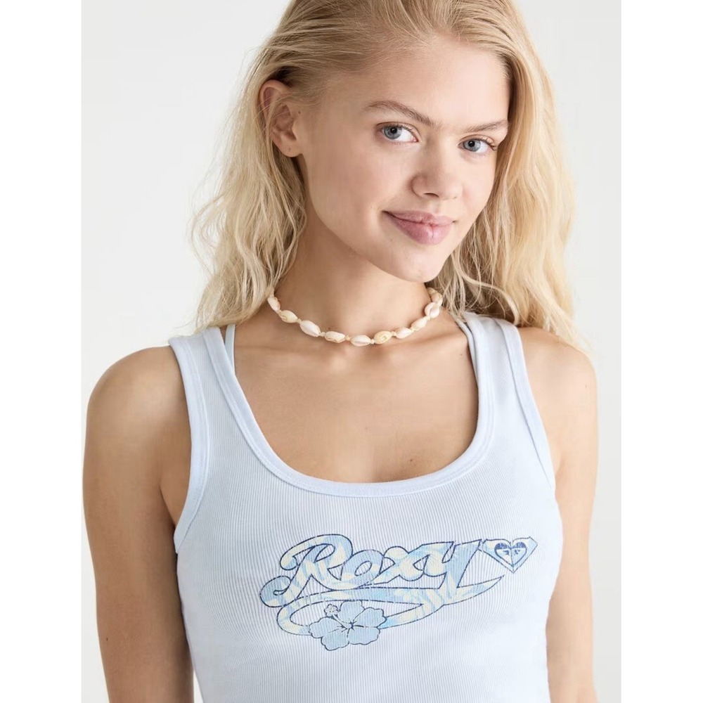 New Blue ROXY ribbed Rank Top Aeropostale Collab Women's Size Small Surfer Girl